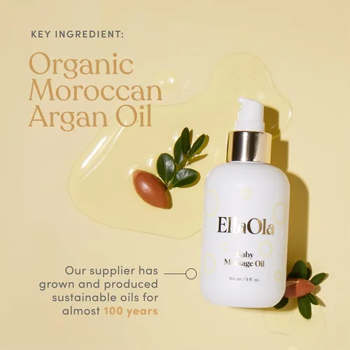 Vista 8 de ELLAOLA Aceite de masaje orgánico hidratante para bebés, fórmula no grasa hecha con aceite natural de jojoba, girasol y argán para hidratar la piel