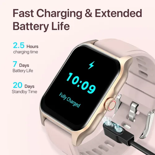 Vista 6 de WalkerFit Relojes inteligentes para mujer: reloj de fitness para Android, regalos para ella, reloj inteligente con monitor de frecuencia cardíaca