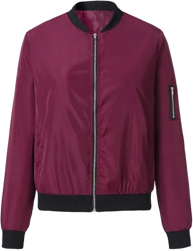 Vista 5 de YfiDSJFGJ Wowomen - Chaqueta ligera, de manga larga, con cremallera, estampado de traje de béisbol