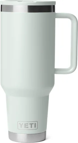 Vista 15 de YETI Rambler - Taza de viaje de 40 onzas con tapa abatible y pajilla, acero inoxidable, aislada al vacío, a prueba de fugas, apta para portavasos