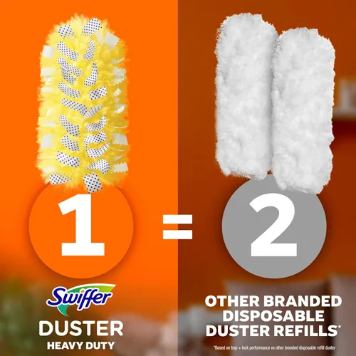Vista 12 de Kit de Limpieza Swiffer Duster Heavy Duty, Suministros de Limpieza, Mango Extendido de 3 pies, 1 Plumero, 12 Repuestos