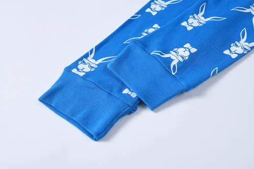 Vista 6 de Joyond Pijama de Pascua para niños y niñas, pijama de conejo para niños pequeños, ropa de algodón ajustada, conjunto de ropa de dormir larga