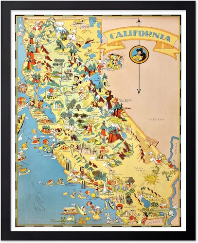 Vista 65 de Poster Master Póster retro de viaje con mapa monumental vintage de Florencia, arte italiano, gran regalo para hombres, mujeres, amantes