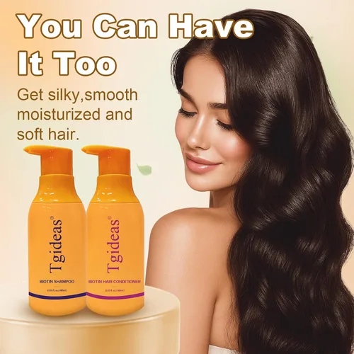 Vista 9 de Tgideas Juego de champú y acondicionador de biotina antiadelgazamiento para cabello adelgazante para mujeres y hombres, champú para fortalecer