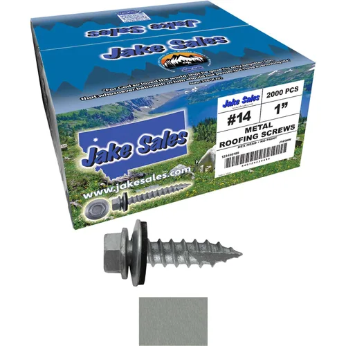 Vista 60 de TORNILLOS PARA TECHOS DE METAL #14: (250) Tornillos x 1" ABC GRIS Tornillo para techo de chapa metálica con cabeza hexagonal y arandela.