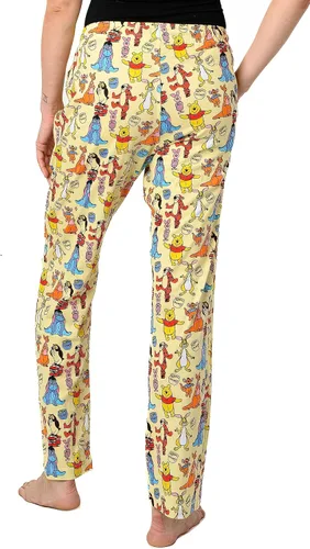 Vista 2 de Disney Pantalones de descanso para mujer, pantalones de pijama de algodón con estampado completo