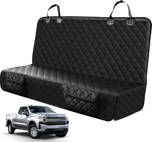 Vista 11 de PETICON Funda de asiento de coche para perro para asiento trasero, funda de Negro