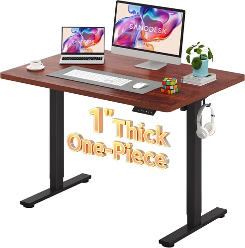 Vista 35 de SANODESK Escritorio Eléctrico de Pie de 40 x 24 pulgadas, Superficie de Una Pieza, Escritorio de Altura Ajustable con Controlador de 6 Botones Marco