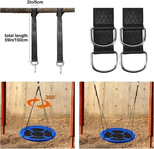Vista 4 de RedSwing Columpio para niños en interiores y exteriores, columpio redondo grande de 43/40 pulgadas, ideal para árboles, columpios, patio trasero