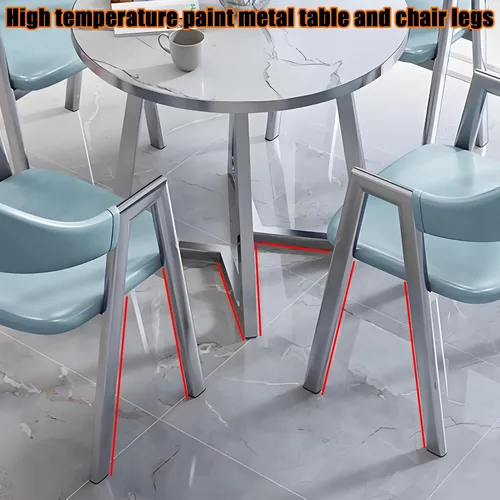 Vista 6 de YVYKFZD Office Reception Room Club Table and Chair Set, Coffee Kitchen Dining Table Set, Simple Round Conference Table for 4, Leisur Conference Room