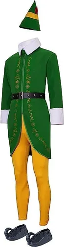 Vista 2 de Disfraz de elfo para hombre, Halloween, Navidad, cosplay, conjunto completo de disfraces