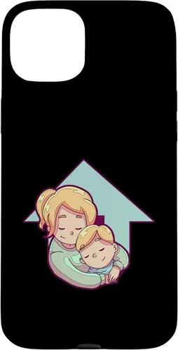 Vista 9 de iPhone 16 Mother And Child Illustration For Kids Case