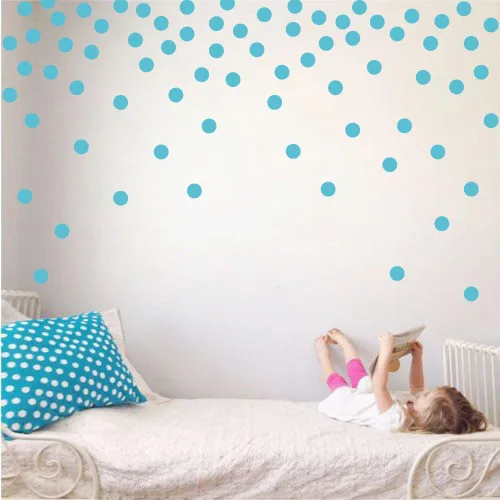 Vista 9 de Adhesivos decorativos de vinilo para pared, diseño de círculos de lunares, fácil de despegar y pegar, adhesivos decorativos extraíbles para Verde