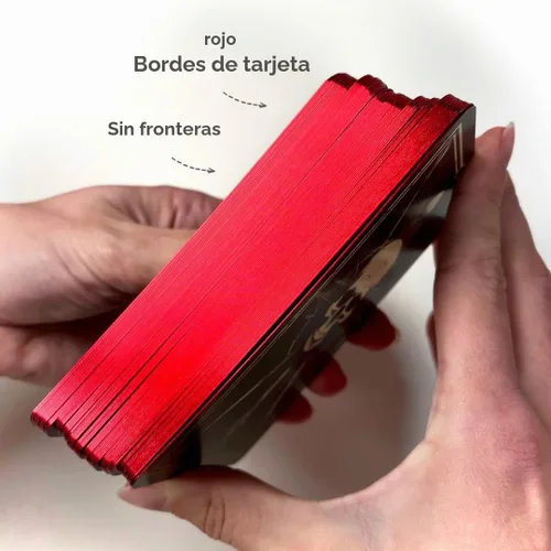 Vista 2 de CRAFTERIAN Tarjetas de tarot de terror, baraja de 78 cartas con bordes de aluminio, originales para principiantes y expertos con libro guía, juego