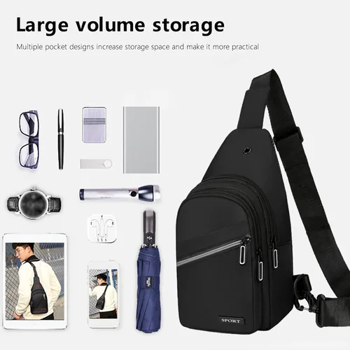 Vista 5 de Crossbody Sling Bag, Waterproof Sling Backpack Bag with USB Charging Port, Small Sling Crossbody Chest Shoulder Bag