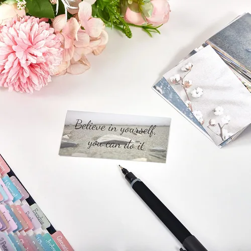 Vista 7 de BRYTEFY 100 mini tarjetas de oración en tono tierra para mujeres y hombres, tarjetas motivacionales religiosas a granel con escritura inspiradora