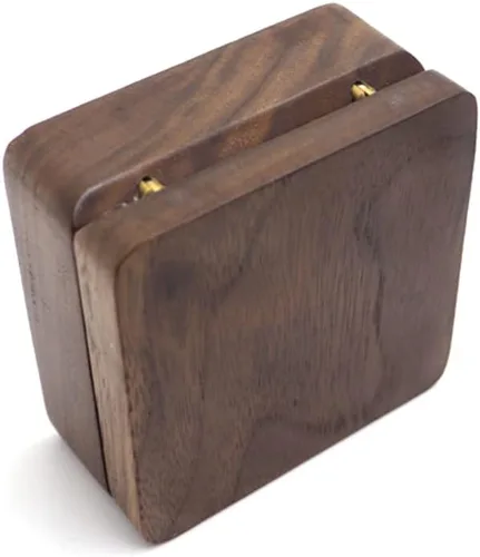 Vista 4 de Caja de regalo de collar de madera de nogal natural, caja de almacenamiento colgante, caja de exhibición de joyería para aniversario, proponer