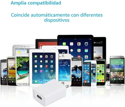 Vista 6 de Cargador de pared USB FOBSUNLAND ®. Enchufe de pared USB de 5 V 2 A, adaptador de corriente de CA compatible con iPhone, iPad, Samsung, tableta