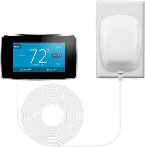 Vista 8 de Adaptador/Transformador de corriente de 24 voltios, adaptador de cable C, termostato, compatible con todas las versiones de timbre y termostato