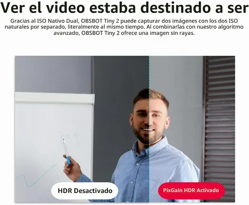 Vista 5 de OBSBOT Tiny 2 - Cámara web PTZ 4K con alimentación de IA, enfoque 4 veces más rápido, CMOS de 1/1.5", USB 3.0, transmisión de datos 10 veces más