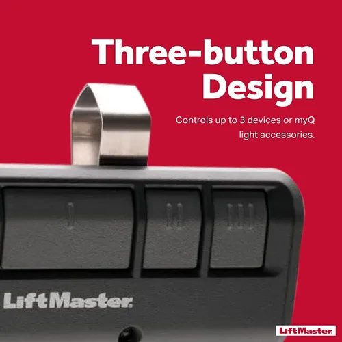 Vista 4 de Liftmaster 893LM - Abridor de puerta de garaje de 3 botones con control remoto LiftMaster