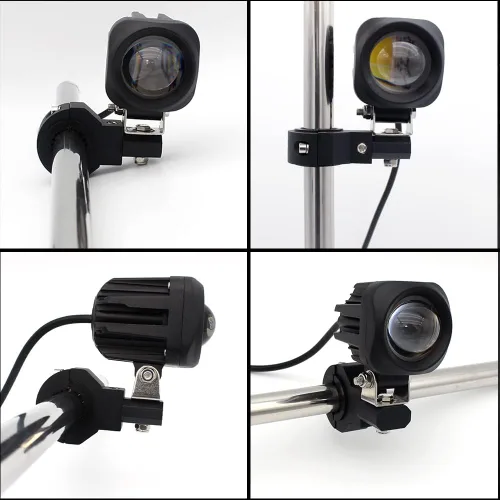 Vista 6 de Kits de Abrazaderas de Soporte de Montaje para Barra de Luces LED Mini 360 Grados 0.75" 1" 1.25" 2 Piezas Abrazadera de Tubo de Barra Vertical