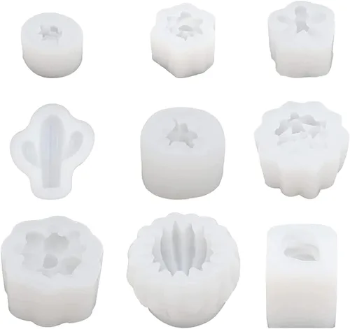 Vista 9 de 9 moldes de silicona para suculentas, moldes de resina de flores de cactus 3D, moldes de arcilla de cactus, molde de pastel de flores, moldes