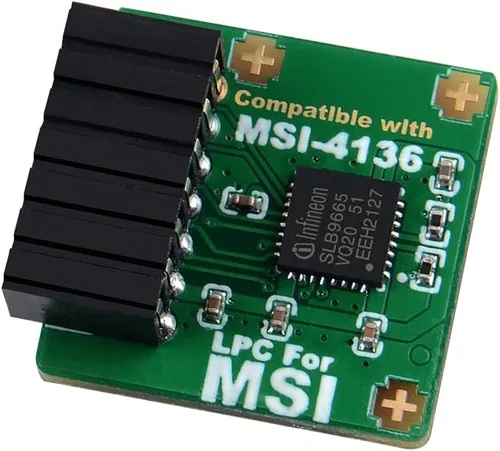 Vista 4 de Módulo TPM2.0 TPM LPC 14Pin Módulo con infineon SLB9665 para MSI Motherboard Compatible con TPM2.0 (MS-4136)