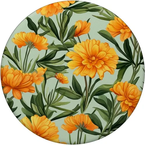 Vista 3 de PopSockets PopGrip estándar de flores de caléndula colorida floral