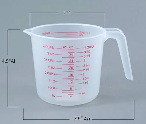 Vista 4 de Taza medidora de plástico de 4 tazas