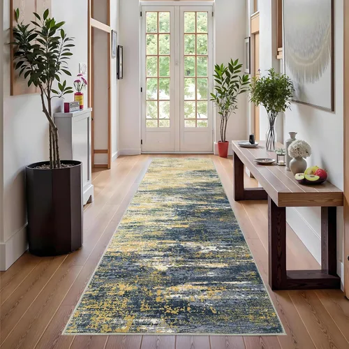 Vista 20 de GAOMON Alfombra moderna de 2 x 6 pies, alfombra suave de lana sintética, alfombra de entrada, contemporánea, antideslizante, alfombra larga