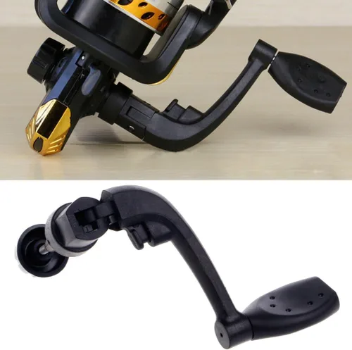 Vista 6 de Carretes de pesca universales de plástico con mango eléctrico para manivela y brazo de roca giratorio