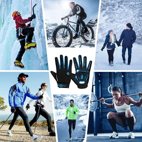 Vista 6 de BIKINGMOREOK - Guantes de ciclismo para bicicleta de montaña, para hombre y mujer, permite el uso de pantallas táctiles, con acolchado de gel