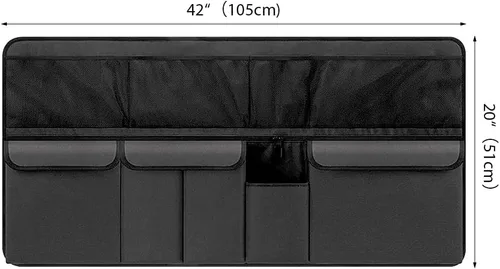 Vista 3 de Viaviat Organizador colgante para maletero de automóvil, bolsa de almacenamiento plegable para asiento trasero con 9 bolsillos grandes para SUV