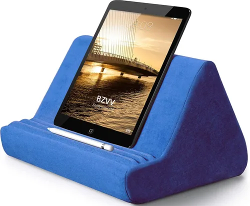Vista 12 de BZVV Soporte de Tableta Suave con Almohada y Bolsillo, Soporte Ajustable con 3 Ángulos de Visualización, Soporte Holgazán para Cama y Sofá