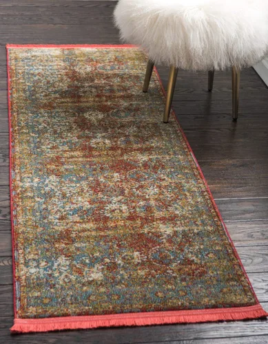 Vista 11 de Unique Loom Baracoa Collection Bright Tones Vintage - Alfombra roja tradicional (2 pies 2 pulgadas x 3 pies)