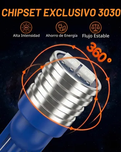 Vista 4 de WLJH Bombilla LED PC194 T10 azul con enchufes de bloqueo giratorio para medidor de tablero 3030 SMD, 200lm, PC194 PC168 PC195, Plug and Play, Map