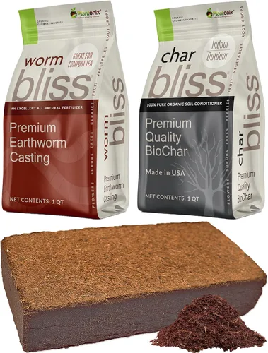 Vista 9 de Char Bliss (1 cuarto de galón) - Biochar orgánico para plantas - Enmienda orgánica del suelo de biochar con certificación OMRI - Carbón hortícola