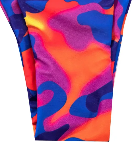 Vista 4 de SOLY HUX - Conjunto de bikini con lazos laterales, forma triangular, cuello halter y estampado floral para mujer, traje de baño de dos piezas