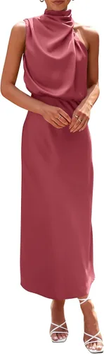 Vista 12 de PRETTYGARDEN Women's Summer Satin Maxi Cocktail Dress Verde militar