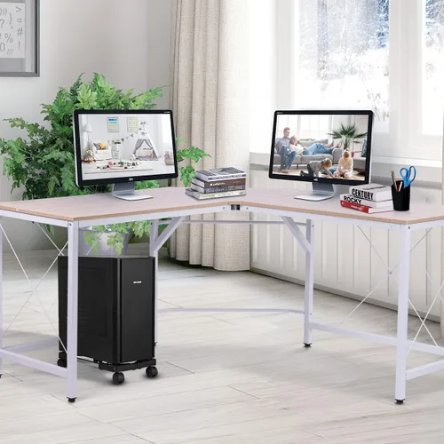 Vista 4 de Soporte para torre de computadora, soporte móvil ajustable para CPU con ruedas de rodamiento giratorias, soporte premium para torre de PC