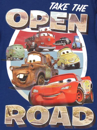 Vista 7 de Disney Cars Lightning McQueen, Mate, Guido, Luigi, Filmore, Sally and Red - Camiseta de manga larga para niño pequeño, color azul marino