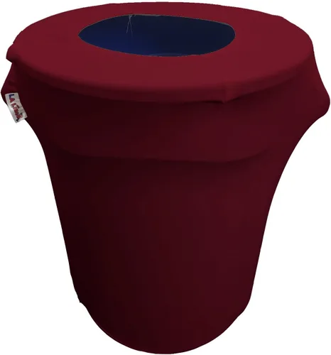 Vista 59 de LA Linen Funda elástica de elastano ajustable para cubo de basura Slim Jim de 23 galones, cubierta de contenedor de residuos, decoración de patio