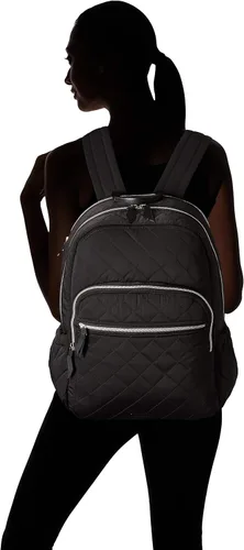 Vista 7 de Vera Bradley Mochila Campus de sarga de rendimiento, Negro, talla única