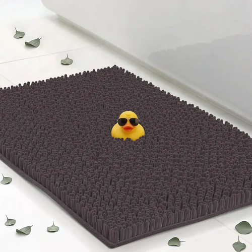 Vista 17 de Tapetes de baño pequeños de felpilla de 22 x 14 pulgadas, tapetes de baño absorbentes de felpa, de secado rápido, suaves y lavables a máquina