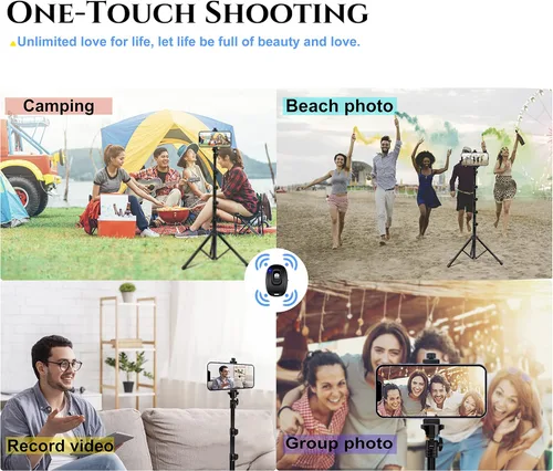 Vista 7 de Soporte de trípode para teléfono Selfie Stick de 60 pulgadas, accesorios de cámara profesional con registro remoto inalámbrico compatible con iPhone