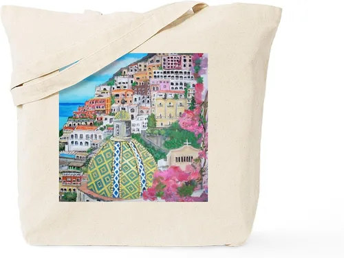 Vista 18 de CafePress Positano, Italia Tote Bag Bolsa de compras de lona beige reutilizable, Caqui, S
