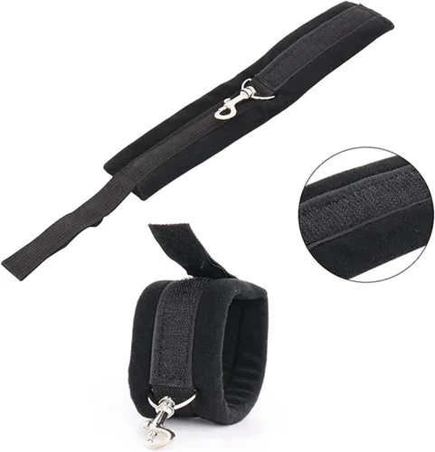 Vista 4 de Colchón de amarre sexual tamaño King para adultos y parejas, juego sexual para cama, bandas de resistencia sexual con correa de tobillo para esposas