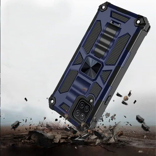 Vista 5 de Funda magnética diseñada para Samsung Galaxy A42 5G con cristal templado, absorción a prueba de golpes, antiarañazos, resistente y duradera