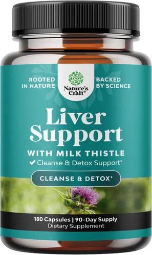 Vista 10 de Natures Craft Paquete de 2 Limpieza Desintoxicación y Reparación del Hígado - Suplemento Herbal de Apoyo Hepático de Cardo Mariano - Suplementos